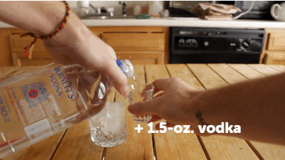 1.5-oz. vodka in cup