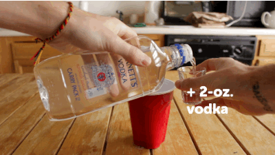 2-oz. Vodka in cup