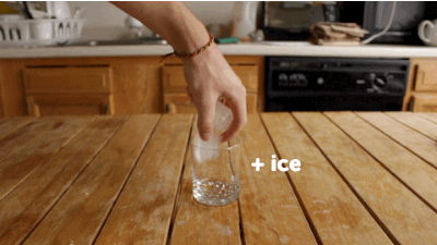 Ice in cup